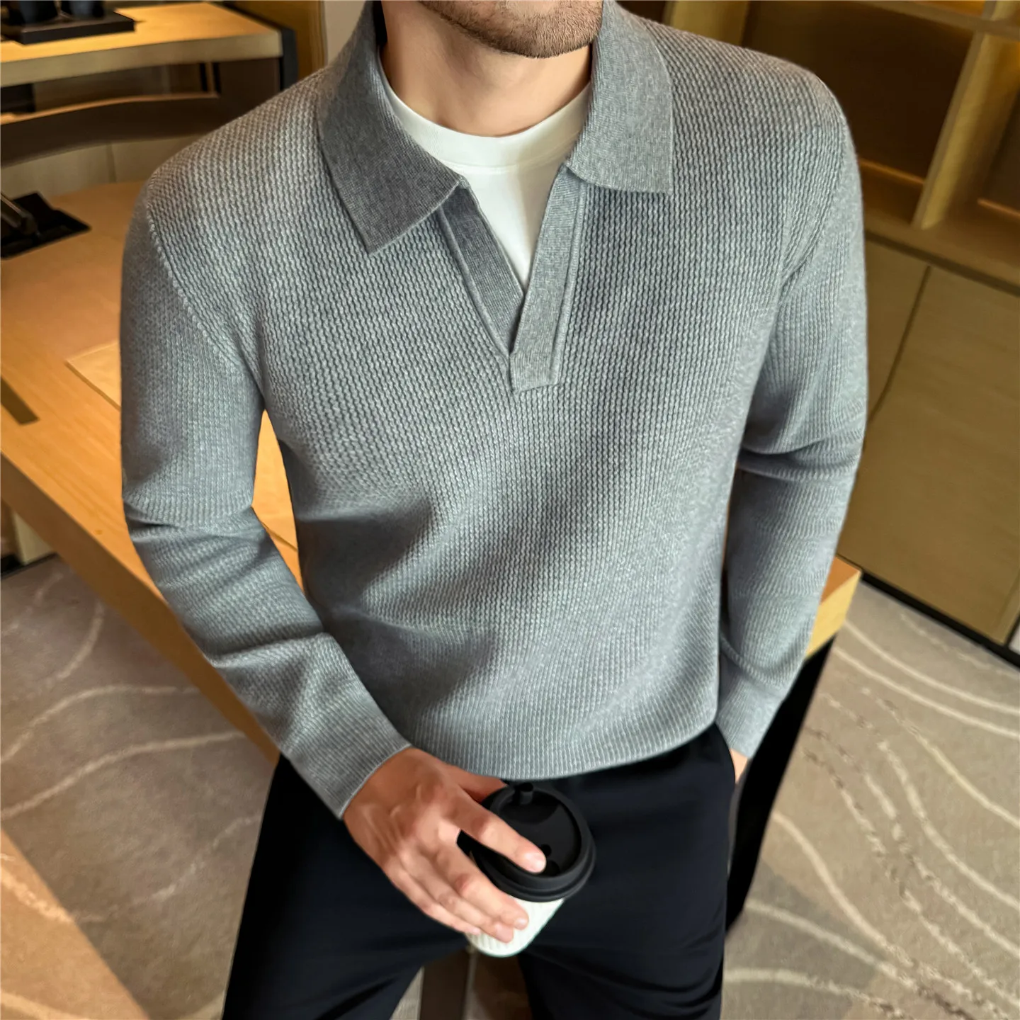 Autumn Winter V-neck Sweater for Men British Style Lapel Casual Knitted Sweaters Business Social Slim Pullover Men Clothing 2025
Autumn Winter V-neck Sweater for Men British Style Lapel Casual Knitted Sweaters Business Social Slim Pullover Men Clothing 2025