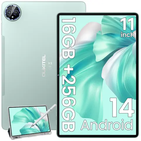 OUKITEL OT12 Tablet 11”Android 14,16(4+12)GB RAM+256GB ROM， with Pen,8000mAh 4G SIM Card,13MP,Octa-Core/TÜV/GPS