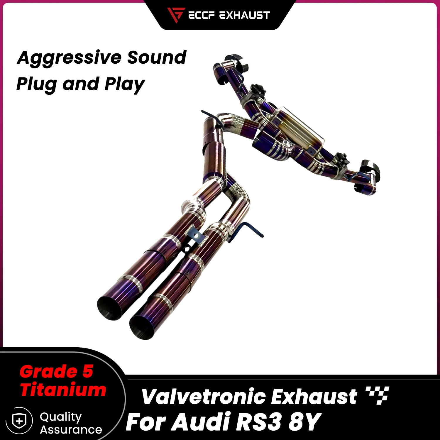  ECCF Titanium Catback Exhaust For Audi RS3 8Y 3.5 Inch Deep Race Sound Lightweight Performance UpgradeEasy Installation
ECCF Titanium Catback Exhaust For Audi RS3 8Y 3.5 Inch Deep Race Sound Lightweight Performance UpgradeEasy Installation