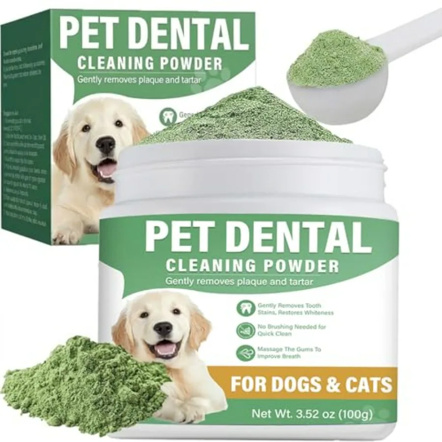 Dog Teeth Cleaning Powder, Dog Dental Powder for Teeth Cleaning, Natural Pet Fresh Breath, Helps Reduce Plaque and Tartar Build
Dog Teeth Cleaning Powder, Dog Dental Powder for Teeth Cleaning, Natural Pet Fresh Breath, Helps Reduce Plaque and Tartar Build