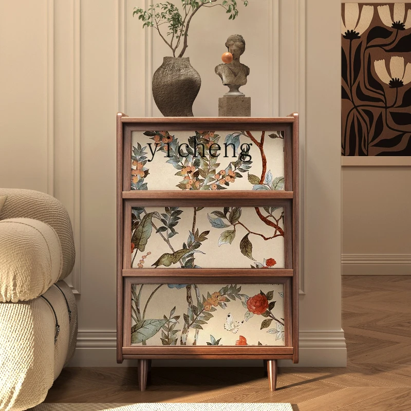 ZC retro chest cabinet solid wood bedroom porch cabinet living room walnut storage cabinet
ZC retro chest cabinet solid wood bedroom porch cabinet living room walnut storage cabinet