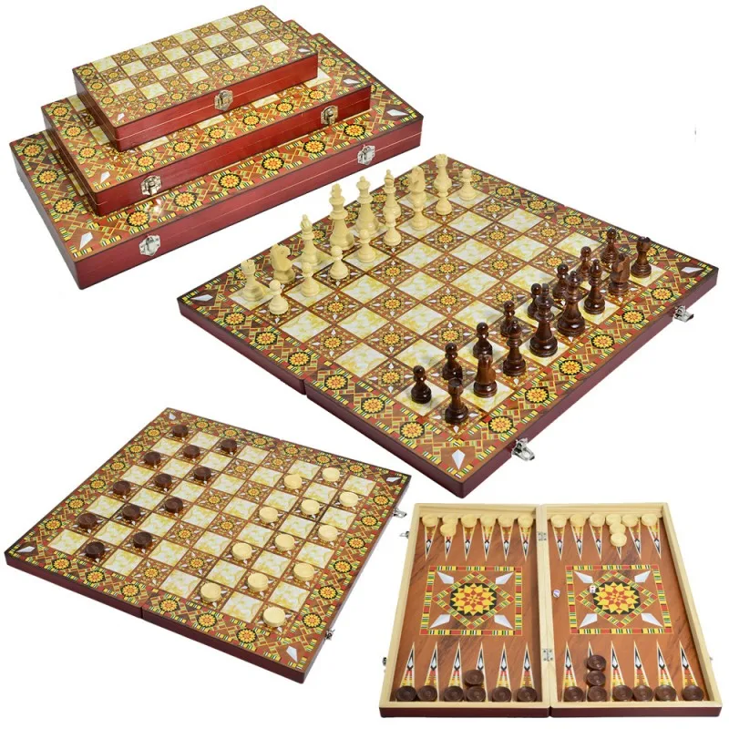 Patterned Wooden 3-in-1 Premium Portable Folding International Chess Casual Entertainment Boardeginner
Patterned Wooden 3-in-1 Premium Portable Folding International Chess Casual Entertainment Boardeginner