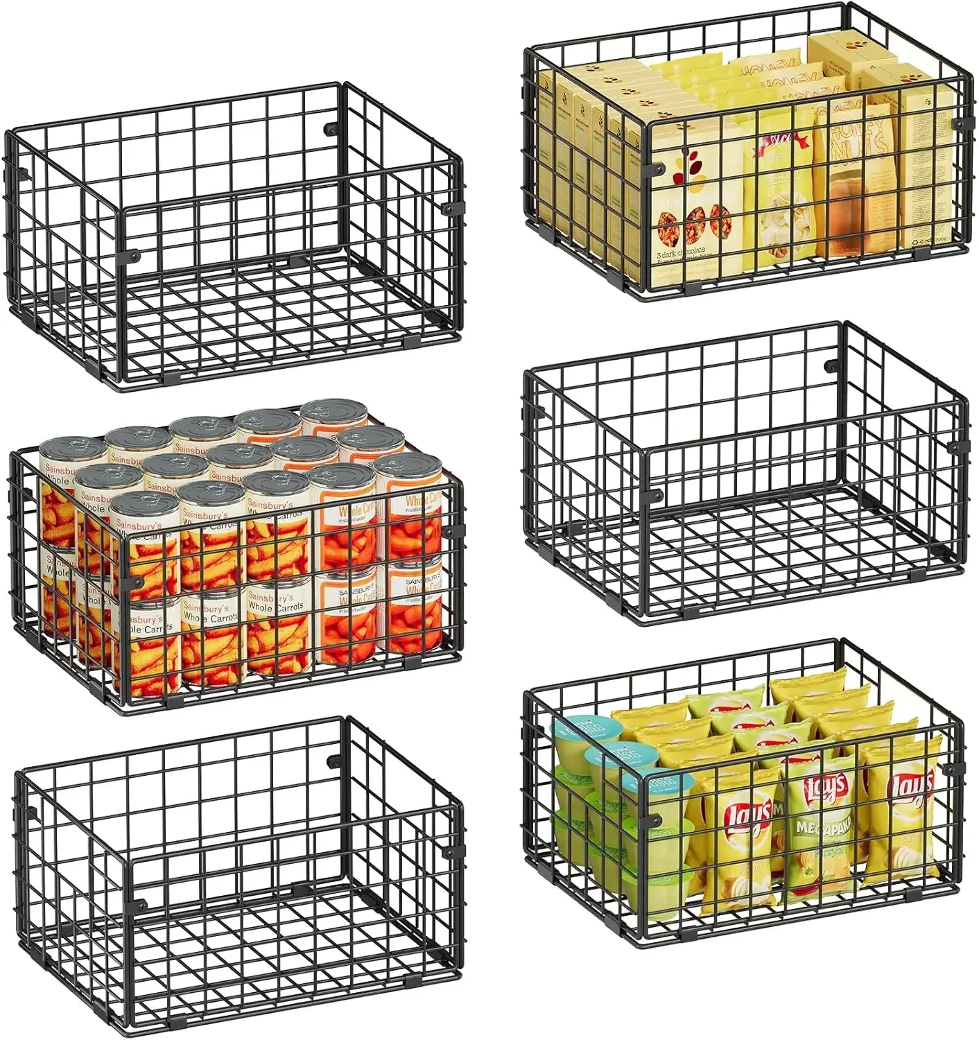 Foldable Metal Wire Storage Baskets with Handles Six Pack Pantry Kitchen Bathroom Closet Organizer
Foldable Metal Wire Storage Baskets with Handles Six Pack Pantry Kitchen Bathroom Closet Organizer