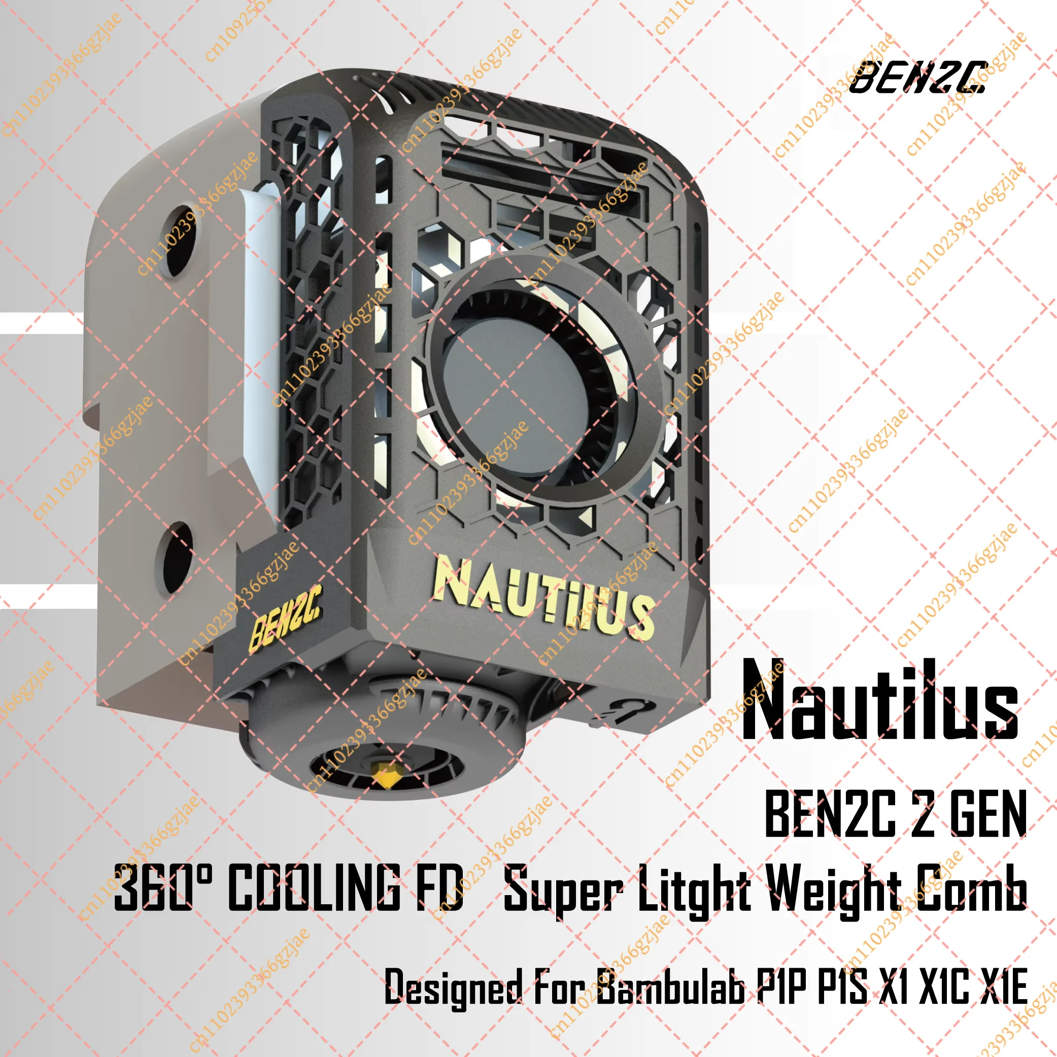 Fan Duct 360° Flow for Bambu P1S X1C BEN2C Bambu Lab Fan Duct 360° Flow Cooling Customised for P1 X1 series 3D printers
Fan Duct 360° Flow for Bambu P1S X1C BEN2C Bambu Lab Fan Duct 360° Flow Cooling Customised for P1 X1 series 3D printers