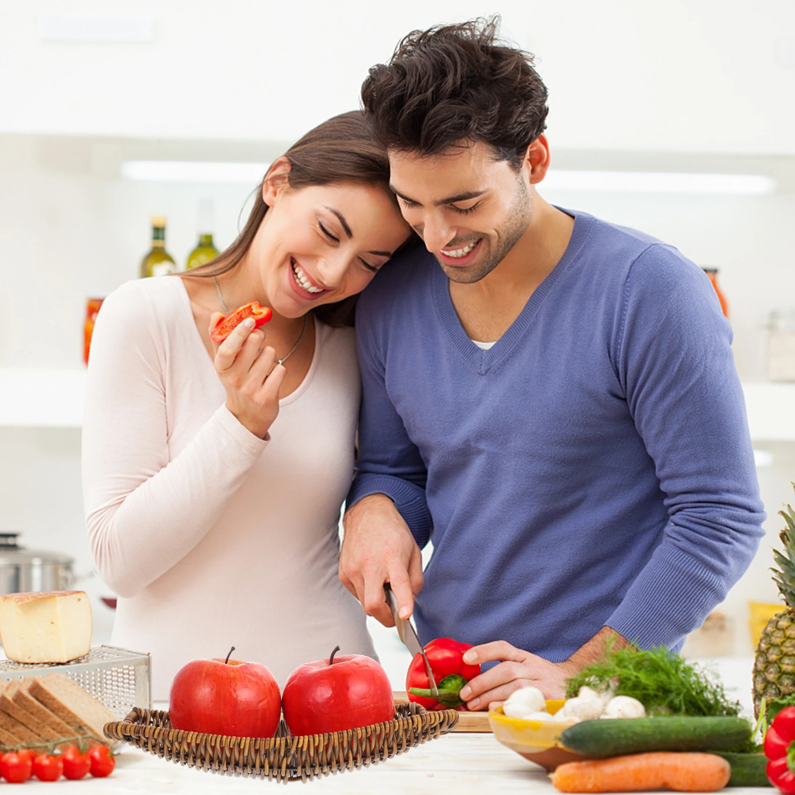 Imitation Rattan Fruit Basket Large Volume Food Storage Woven Design Smooth Plastic Iron Material Lightweight Useful Kitchen Bar
Imitation Rattan Fruit Basket Large Volume Food Storage Woven Design Smooth Plastic Iron Material Lightweight Useful Kitchen Bar