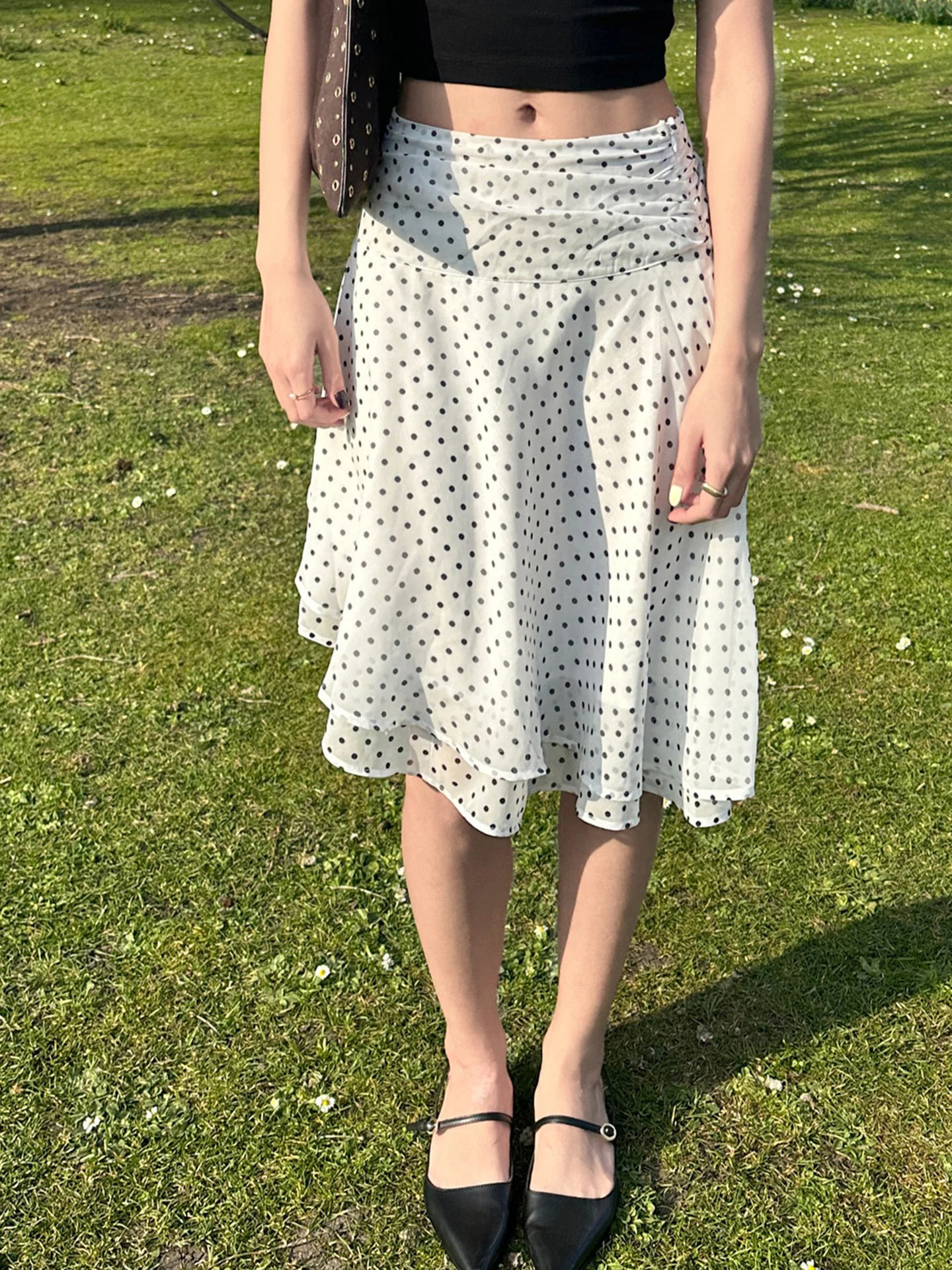 Sweetown Sweet Elegant Women Straight Skirts Simple Fashion Polka Dot Prints Gentle Office Lady Skirts
Sweetown Sweet Elegant Women Straight Skirts Simple Fashion Polka Dot Prints Gentle Office Lady Skirts
