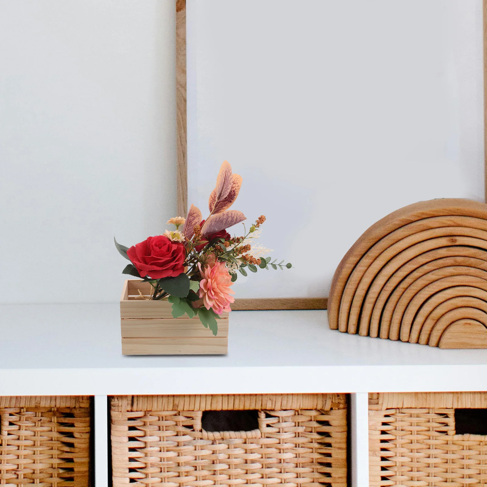 Wooden Crate 12.5x9cm Dried Flower Display Case Solid Wood Decorative Storage Box for Living Room Bedroom Desk Organization
Wooden Crate 12.5x9cm Dried Flower Display Case Solid Wood Decorative Storage Box for Living Room Bedroom Desk Organization