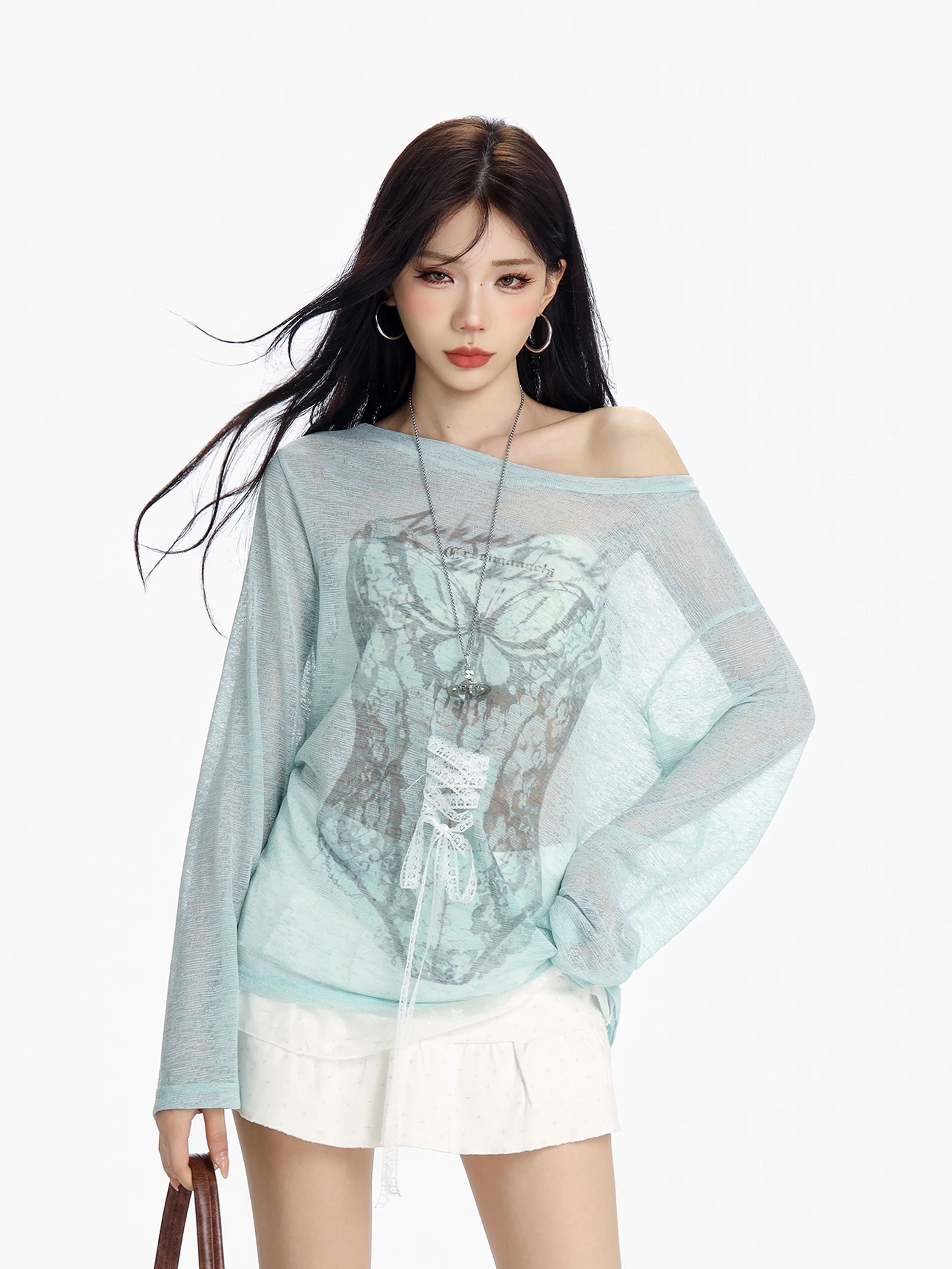 Sweet Summer Women's Long Sleeve T-Shirt Beer Captain Mint Green Print Semi-Transparent Cover up Sun Protection Shirt
Sweet Summer Women's Long Sleeve T-Shirt Beer Captain Mint Green Print Semi-Transparent Cover up Sun Protection Shirt