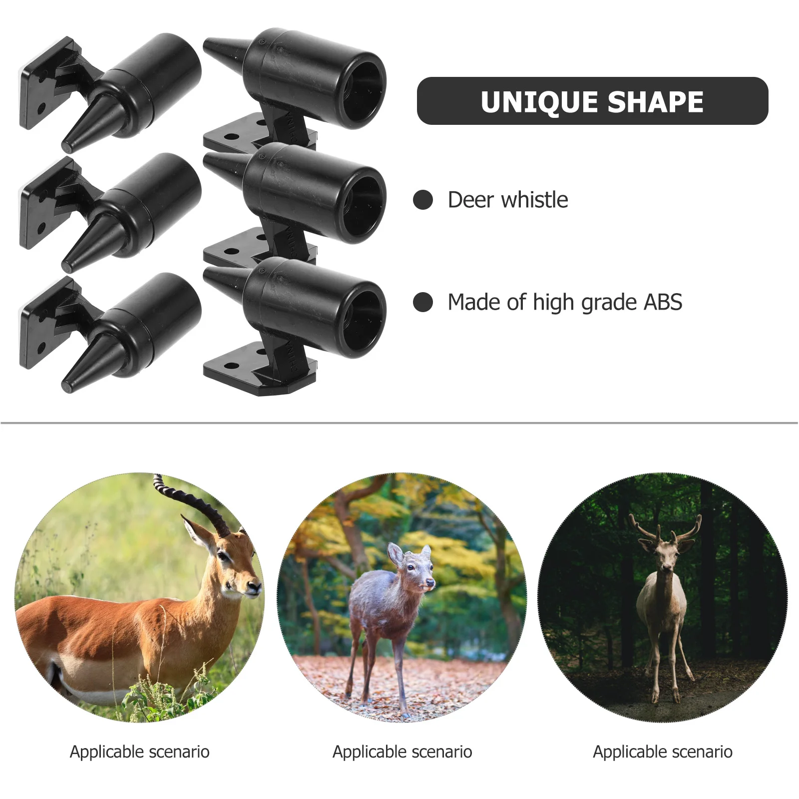 6pcs Deer Whistle Car Safety Kit Black Abs Universal Wildlife Warning Devices for Vehicles Rural Driving Practical Tool
6pcs Deer Whistle Car Safety Kit Black Abs Universal Wildlife Warning Devices for Vehicles Rural Driving Practical Tool