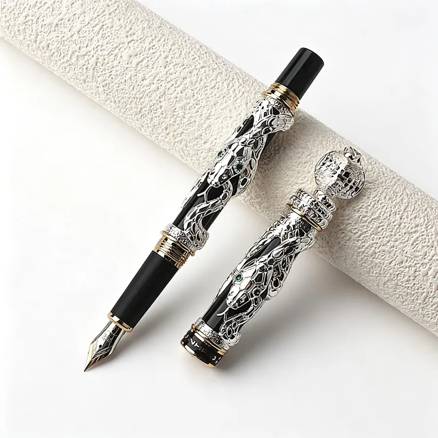Jinhao Luxury Snake Embossed Fountain Pen Metal Carved Ink Pen Vintage Craft Business Signature Collection Gift Fountain Pens
Jinhao Luxury Snake Embossed Fountain Pen Metal Carved Ink Pen Vintage Craft Business Signature Collection Gift Fountain Pens
