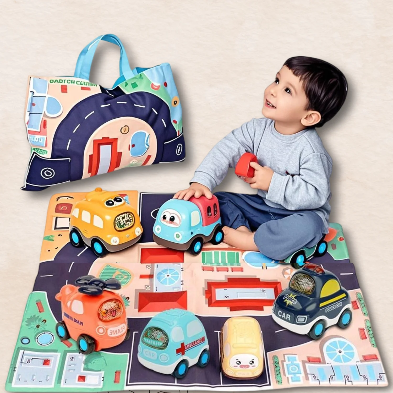 6 Pcs Baby Truck Car Toys with Playmat/Storage Bag|1st Birthday Gifts for Toddler Toys Age 1-2|Baby Toys for 1 2 Year Old Boy
6 Pcs Baby Truck Car Toys with Playmat/Storage Bag|1st Birthday Gifts for Toddler Toys Age 1-2|Baby Toys for 1 2 Year Old Boy