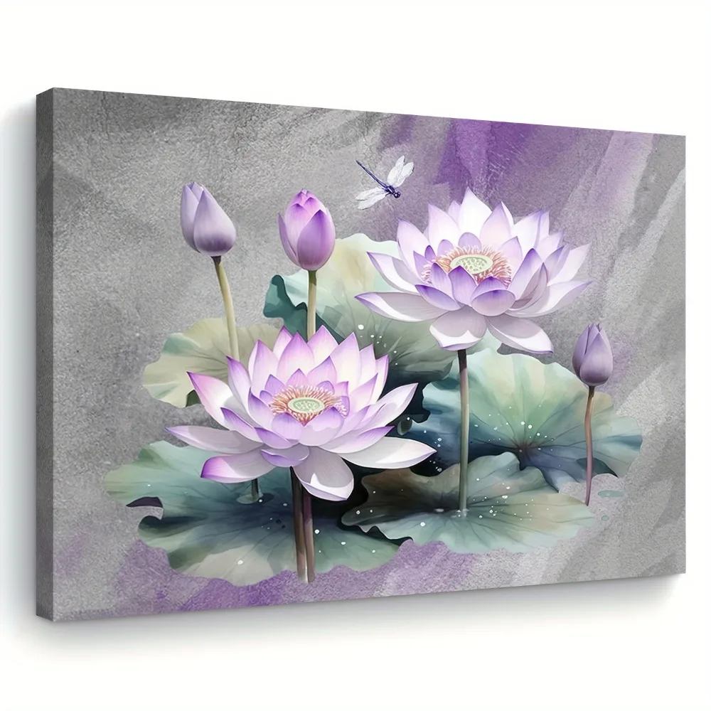 1.5-inch chunky wood pine frame interior artwork, purple flower and green leaf canvas painting, interior decor
1.5-inch chunky wood pine frame interior artwork, purple flower and green leaf canvas painting, interior decor