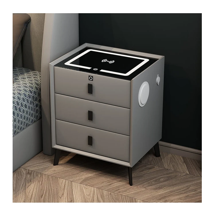 Smart Bedside Table With Fingerprint Lock And Wireless Charging Station LED Lights USB Port 3 Drawer Storage Cabinet For Bedroom
Smart Bedside Table With Fingerprint Lock And Wireless Charging Station LED Lights USB Port 3 Drawer Storage Cabinet For Bedroom