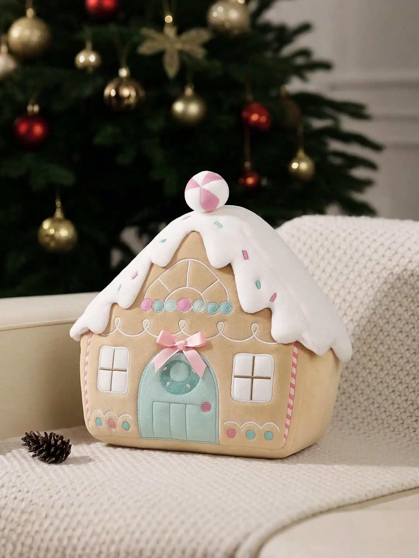 Christmas Pillows (Gingerbread House/Snowman/Man, Light-Up): Plush Faux Fur, for Living Room Sofas
Christmas Pillows (Gingerbread House/Snowman/Man, Light-Up): Plush Faux Fur, for Living Room Sofas