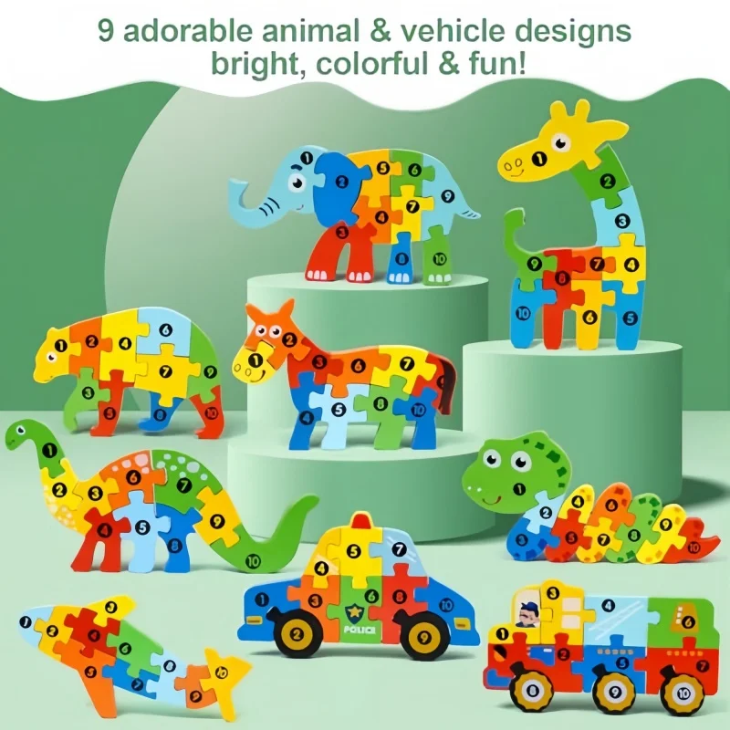 Children's wooden puzzles, toddler number puzzles, animal dinosaur toddler toys, Montessori toys
Children's wooden puzzles, toddler number puzzles, animal dinosaur toddler toys, Montessori toys