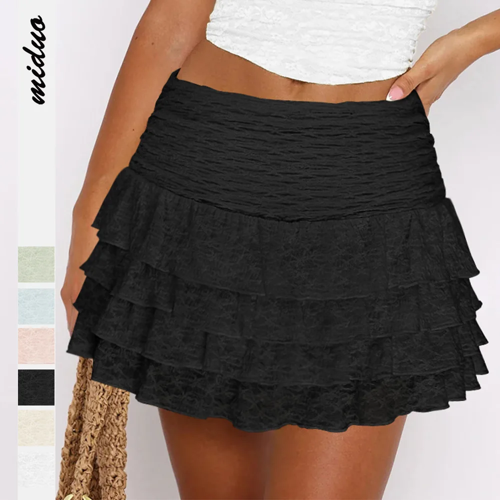 Summer cross-border European and American women's clothing solid color fashionable versatile cake skirt lace pleated skirt
Summer cross-border European and American women's clothing solid color fashionable versatile cake skirt lace pleated skirt