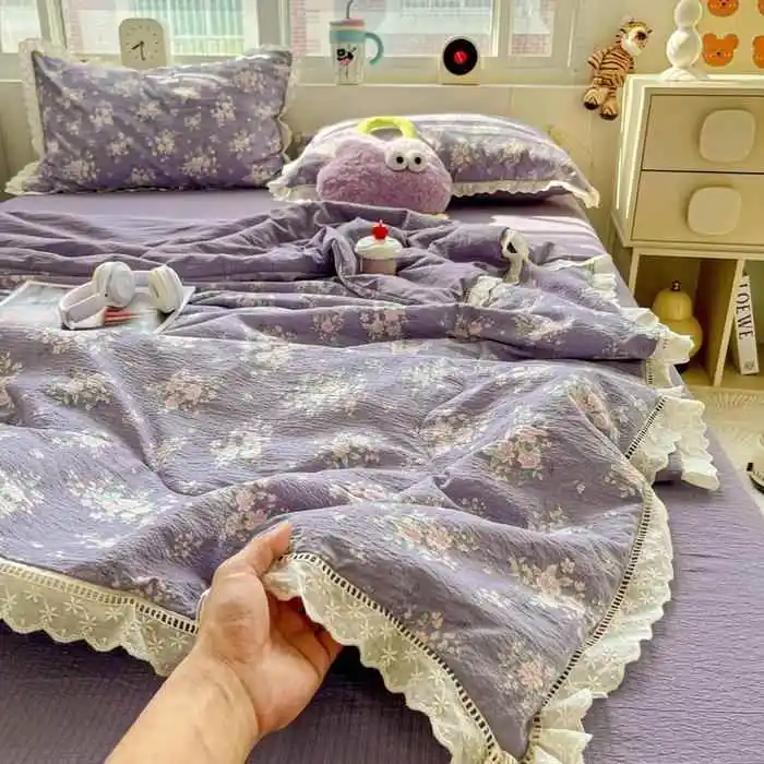 French Style Washed Cotton Floral Bedding Set Double Layer Ruffle Wrinkled a Class Maternity Bed Sheet Cover Bedding Accessories
French Style Washed Cotton Floral Bedding Set Double Layer Ruffle Wrinkled a Class Maternity Bed Sheet Cover Bedding Accessories