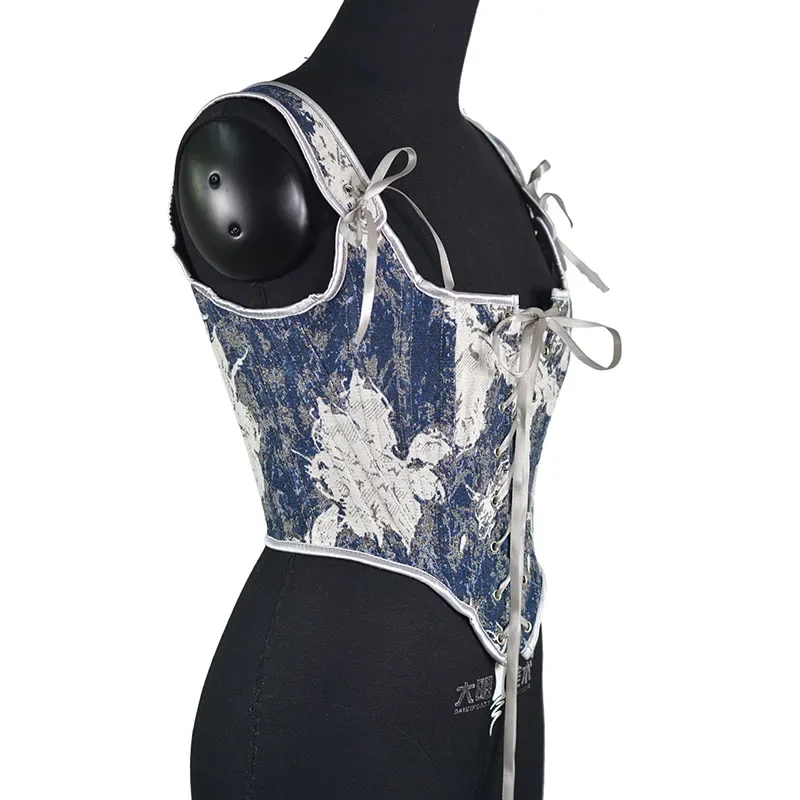 French Style Renaissance Corset Bustier Medieval Overbust Boned Shaping Vest Female Slimm Waist Costume Blue Vintage Bodices
French Style Renaissance Corset Bustier Medieval Overbust Boned Shaping Vest Female Slimm Waist Costume Blue Vintage Bodices