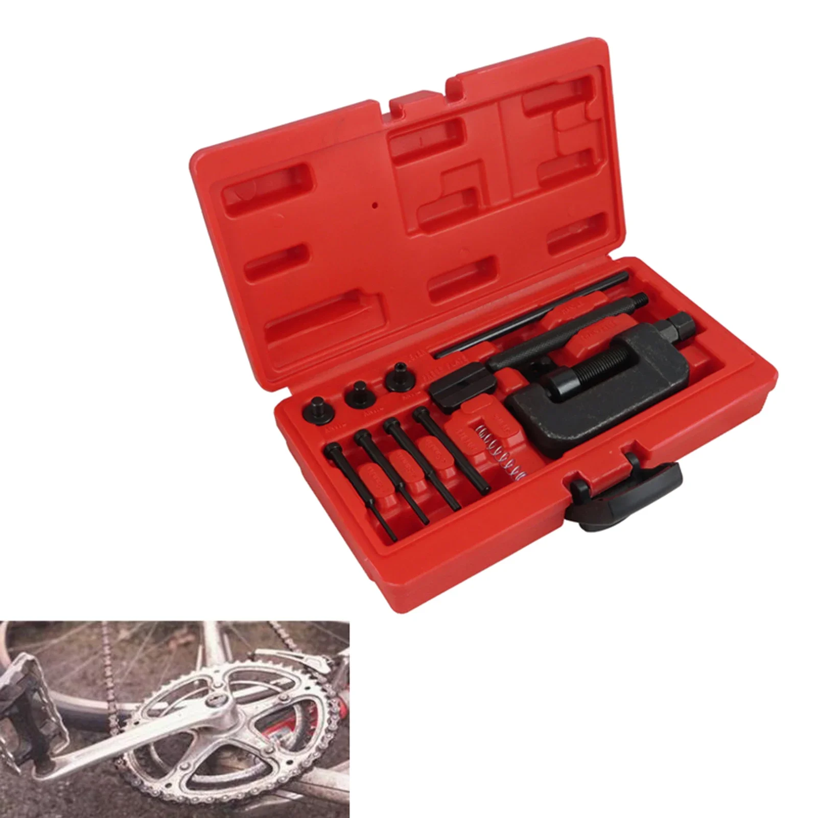 Cr-Mo Aerospace Chain Kit - 13PC O-Ring Breaker/Riveter | ISO9001+HD Anti-Rust | Moto/Bike Tools
Cr-Mo Aerospace Chain Kit - 13PC O-Ring Breaker/Riveter | ISO9001+HD Anti-Rust | Moto/Bike Tools