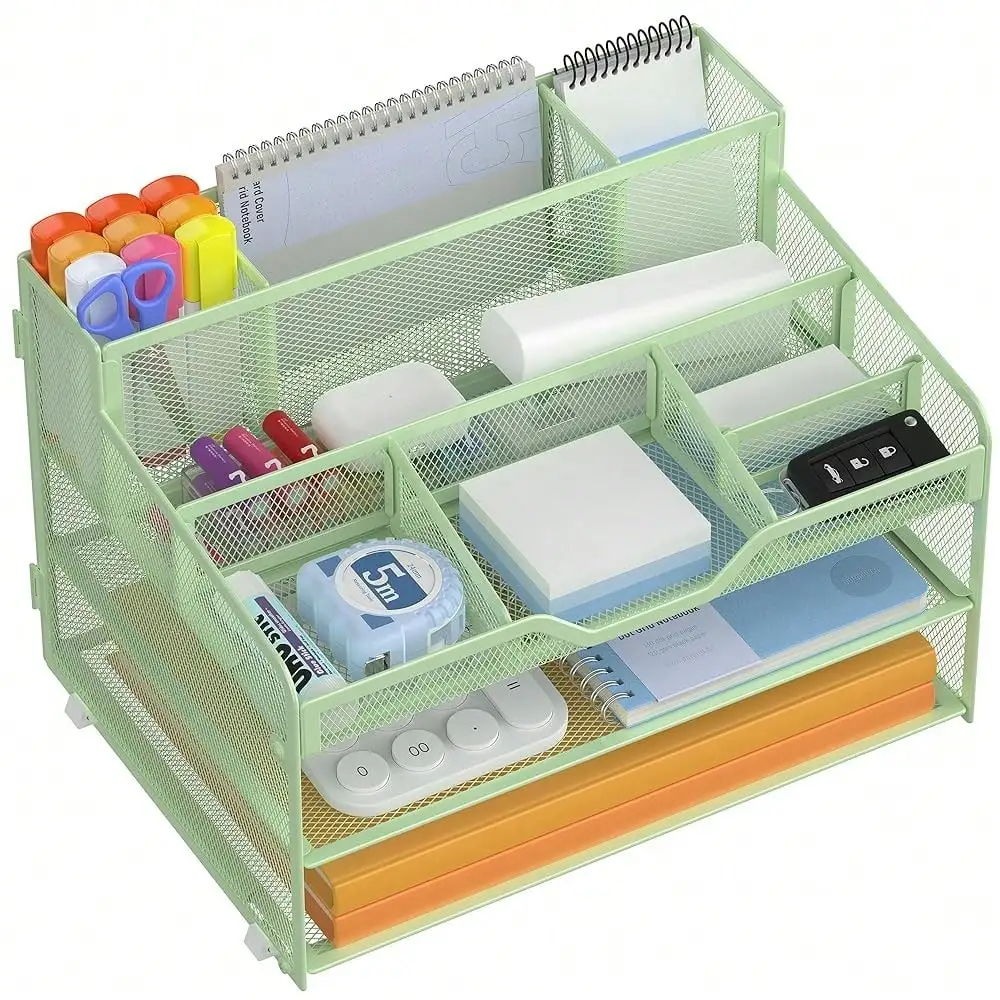 Docnest 3 Tier Mesh Desk Organizer For Paper Office Supplies – Multi-Functional Letter Tray With 5 Adjustable Compartments, 3 Pen Holders, Desktop Storage For Files, Mail, Stationery – Pink
Docnest 3 Tier Mesh Desk Organizer For Paper Office Supplies – Multi-Functional Letter Tray With 5 Adjustable Compartments, 3 Pen Holders, Desktop Storage For Files, Mail, Stationery – Pink