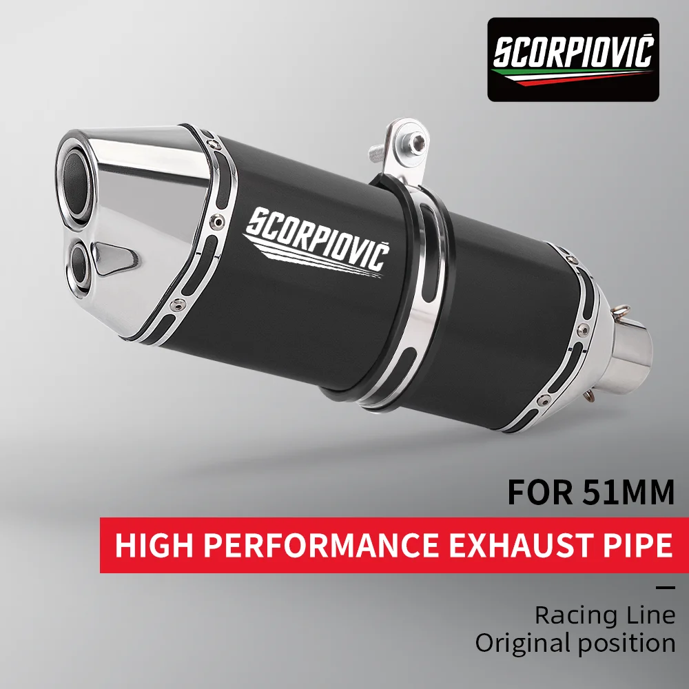 Universal 51MM Motorcycle Exhaust 470MM Length Performance Slip On Exhaust System Muffler Tail Pipe MT-07 Z900 NINJA400 R1 R3
Universal 51MM Motorcycle Exhaust 470MM Length Performance Slip On Exhaust System Muffler Tail Pipe MT-07 Z900 NINJA400 R1 R3