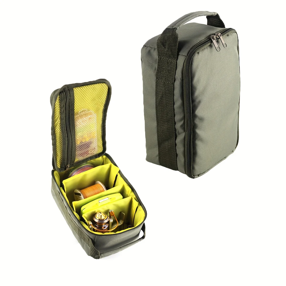 Portable Waterproof Reel & Gear Bag with 3 Adjustable Dividers for Spinning, Baitcasting, Fly Reels(Army Green)
Portable Waterproof Reel & Gear Bag with 3 Adjustable Dividers for Spinning, Baitcasting, Fly Reels(Army Green)