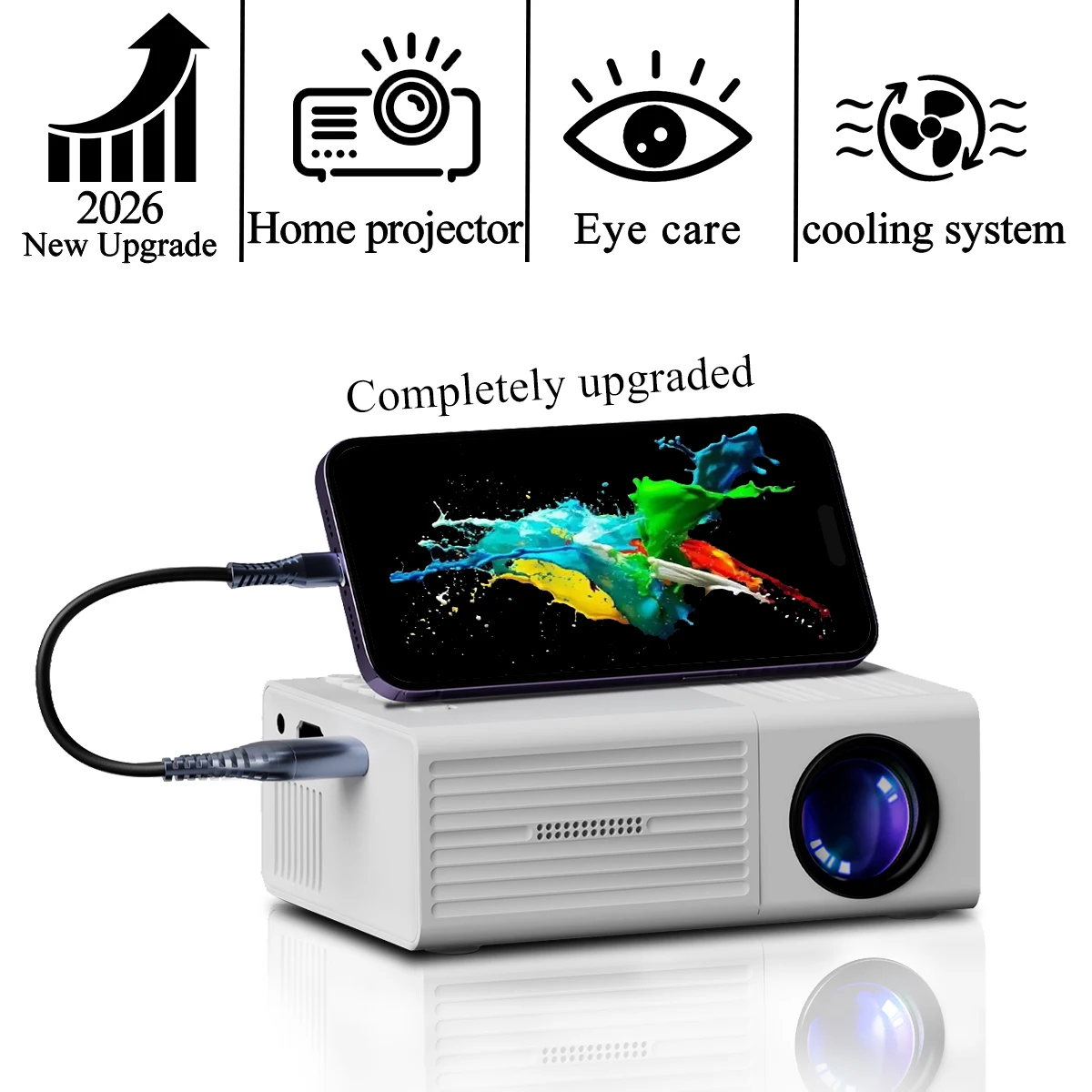 Мини-проектор 2026 года, проектор для домашнего кинотеатра, мини-проектор для улицы, совместим с iOS/ TV Stick/ USB/ ноутбуками и другими устройствами.
Мини-проектор 2026 года, проектор для домашнего кинотеатра, мини-проектор для улицы, совместим с iOS/ TV Stick/ USB/ ноутбуками и другими устройствами.