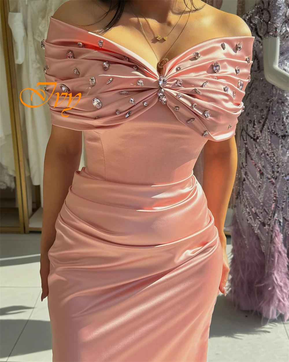 Customized Exquisite Off the Shoulder Sleeveless Evening Dress High Quality Satin Prom Dresses Temperament Homecoming Gowns
Customized Exquisite Off the Shoulder Sleeveless Evening Dress High Quality Satin Prom Dresses Temperament Homecoming Gowns
