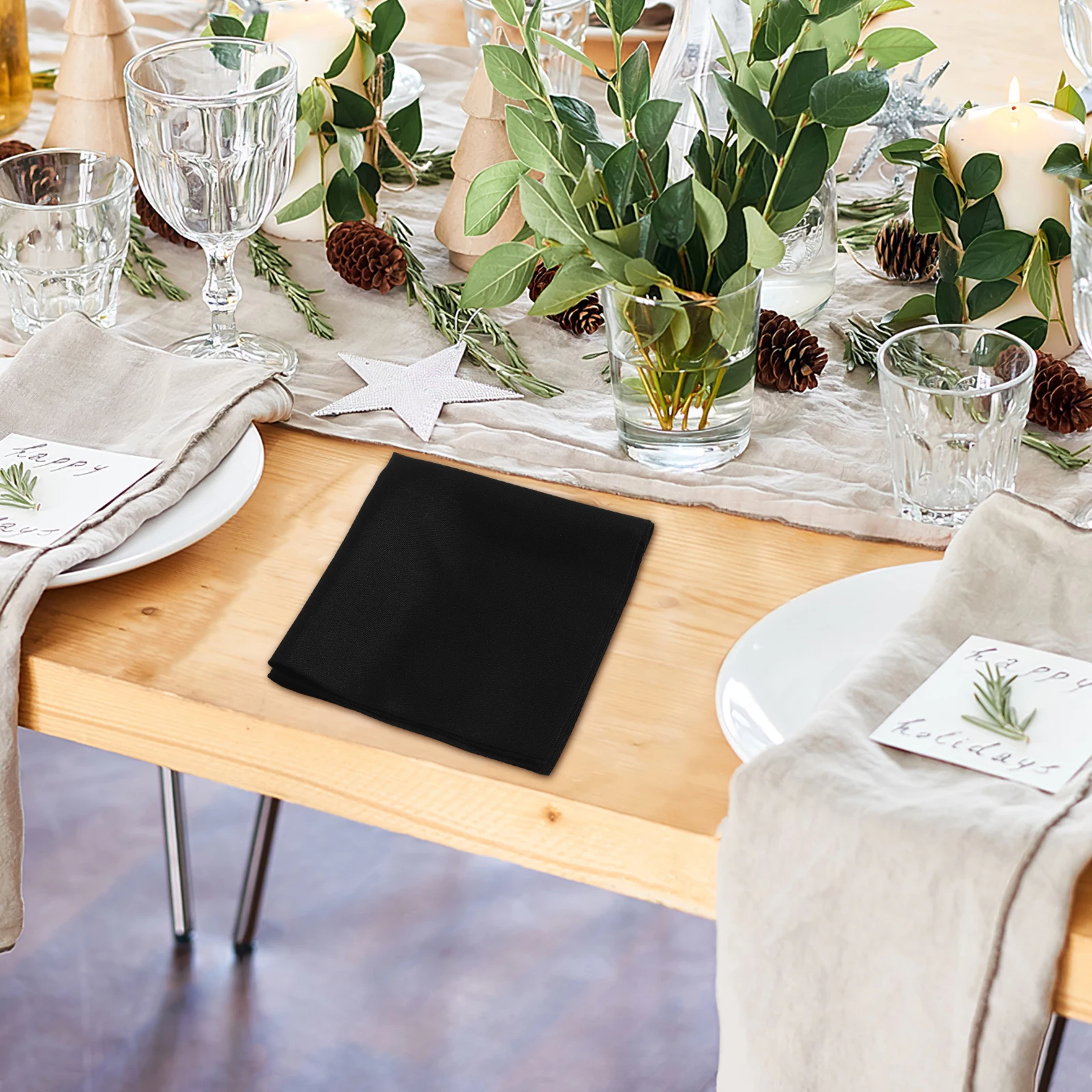 4pcs Black Cloth Napkins 17x17 Inch Washable Polyester Reusable Dinner Party Wedding Banquet Table Decorations Fabric
4pcs Black Cloth Napkins 17x17 Inch Washable Polyester Reusable Dinner Party Wedding Banquet Table Decorations Fabric