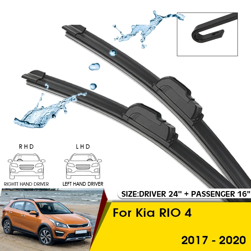 Car Wiper Blades For Kia RIO 4 2017-2020 Windshield Windscreen Front Window Blades 24"+16" Car Accessories
Car Wiper Blades For Kia RIO 4 2017-2020 Windshield Windscreen Front Window Blades 24"+16" Car Accessories
