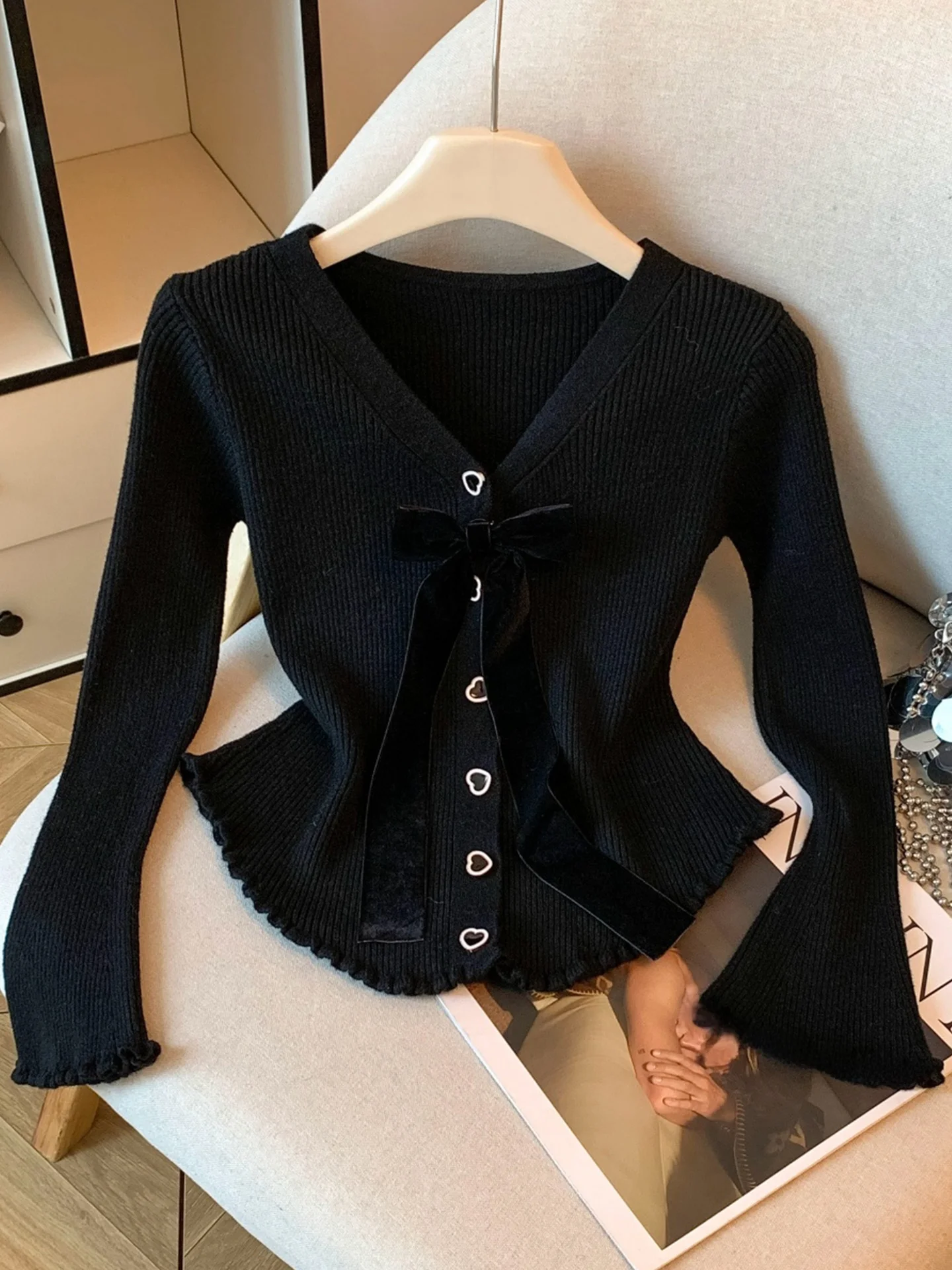 Emily Clud Recommended Wood ain Knot Heart Bule V Ne Knitted Open Cardigan Women's Outerwear Top
Emily Clud Recommended Wood ain Knot Heart Bule V Ne Knitted Open Cardigan Women's Outerwear Top