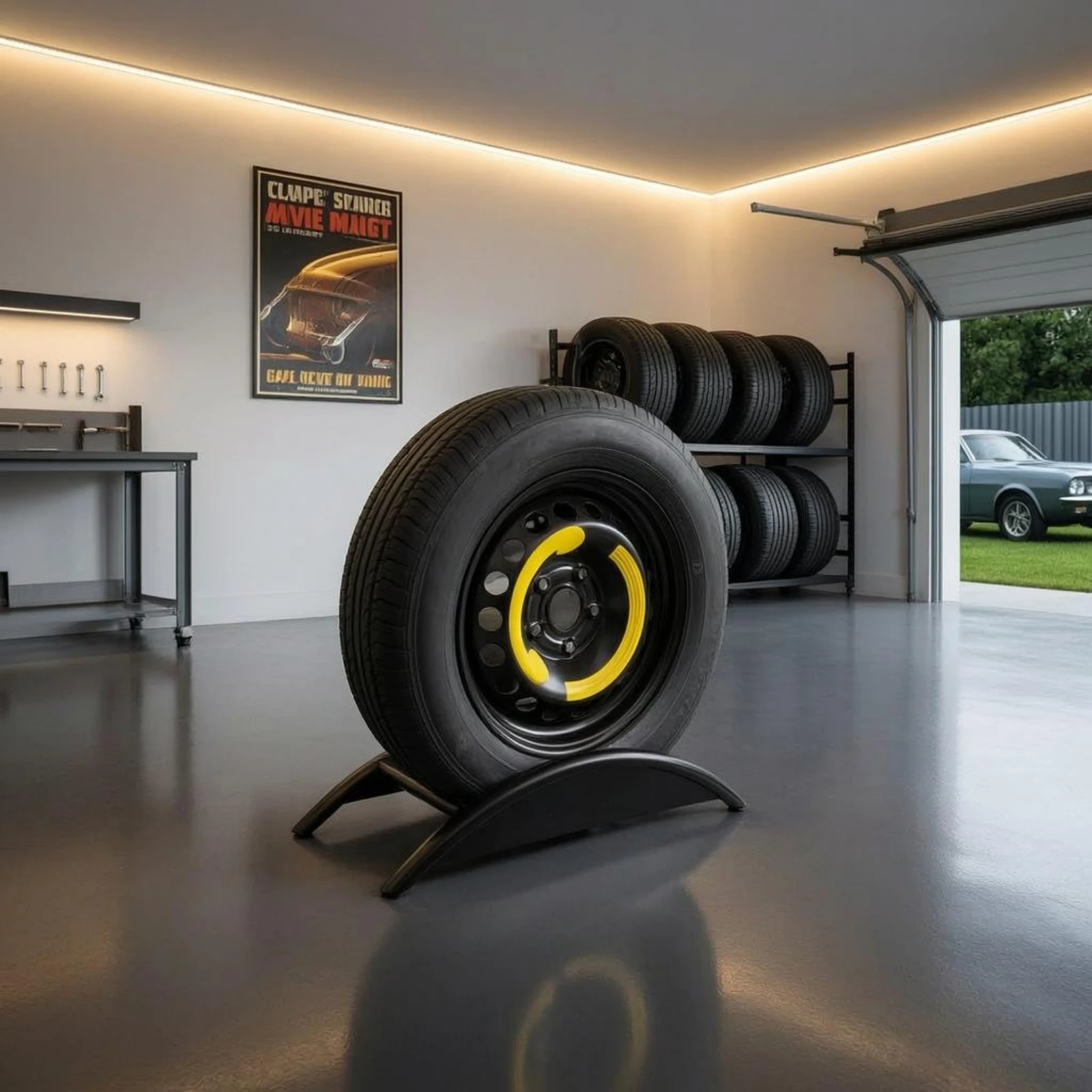 Upright Tire Holder Floor Standing Tire Display Rack Painted Metal Welded Frame Storage Solution for Showroom
Upright Tire Holder Floor Standing Tire Display Rack Painted Metal Welded Frame Storage Solution for Showroom