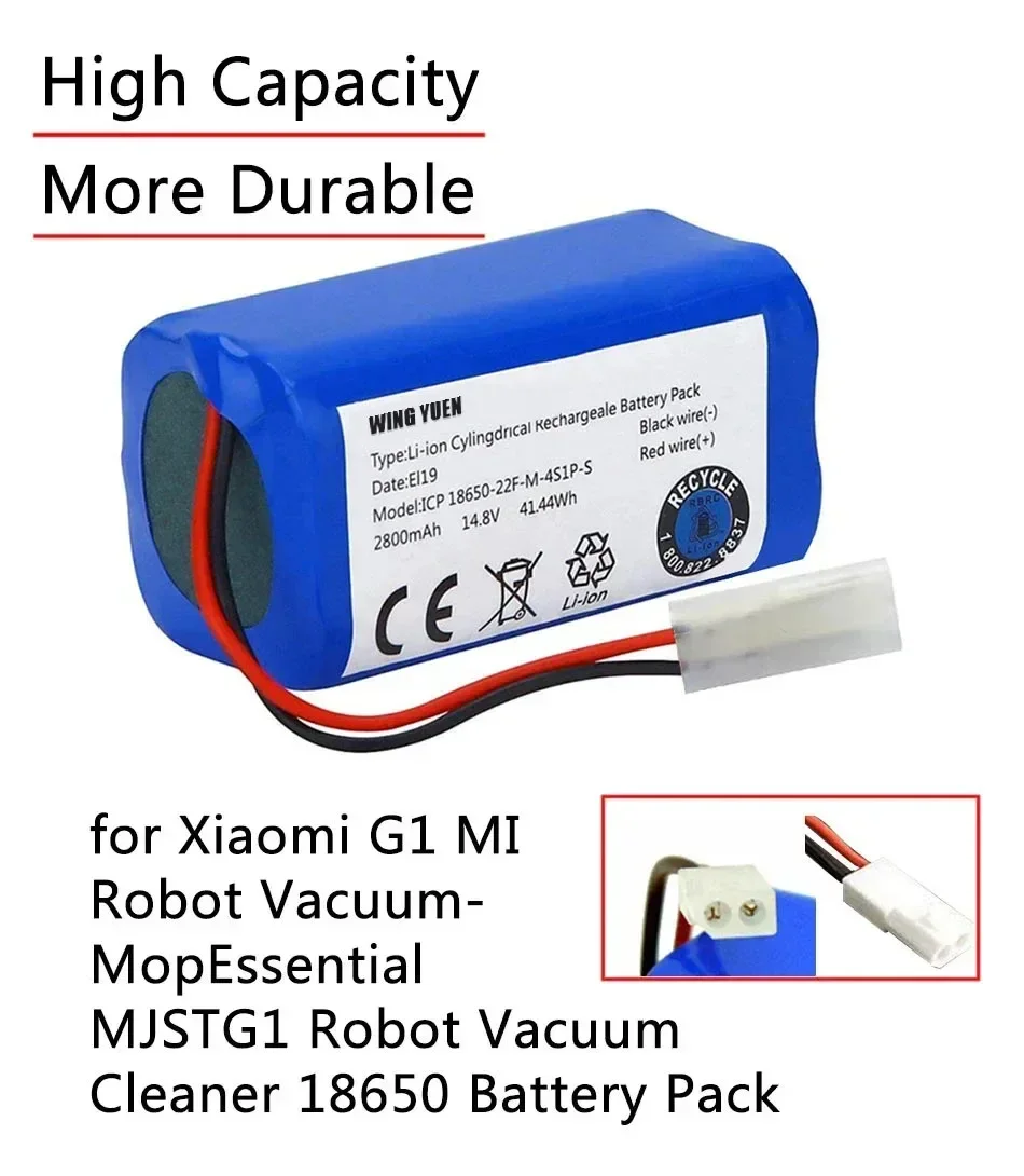 NEW 14.8V 3500mAh Li-ion Battery for Xiaomi G1 MI Robot Vacuum-Mop Essential MJSTG1 Robot Vacuum Cleaner 18650 Battery Pack
NEW 14.8V 3500mAh Li-ion Battery for Xiaomi G1 MI Robot Vacuum-Mop Essential MJSTG1 Robot Vacuum Cleaner 18650 Battery Pack