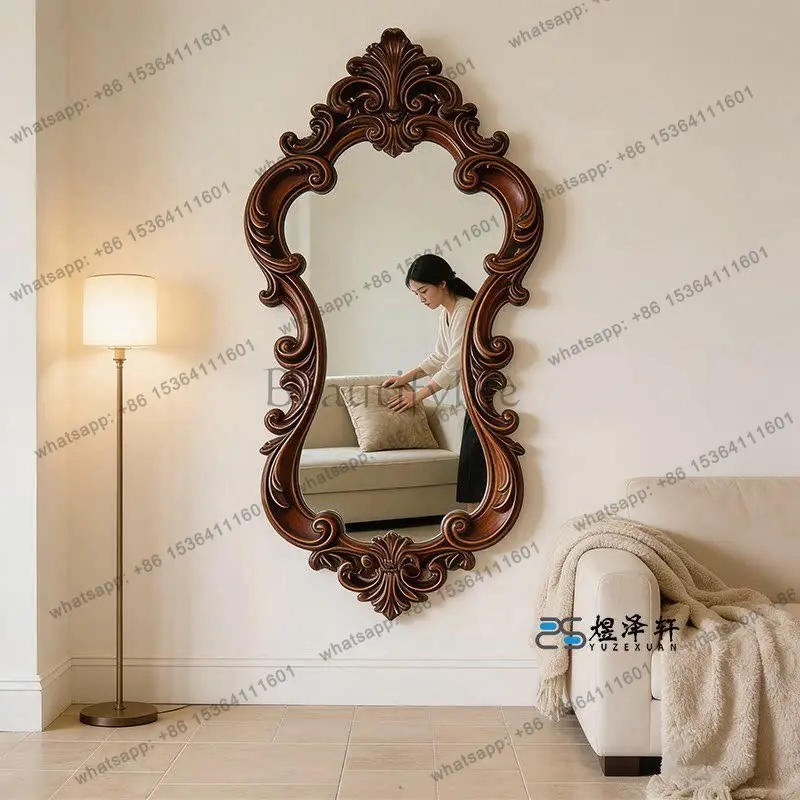 02European retro carved full-length mirror new Chinese wall-mounted bedroom full-length mirror American
02European retro carved full-length mirror new Chinese wall-mounted bedroom full-length mirror American