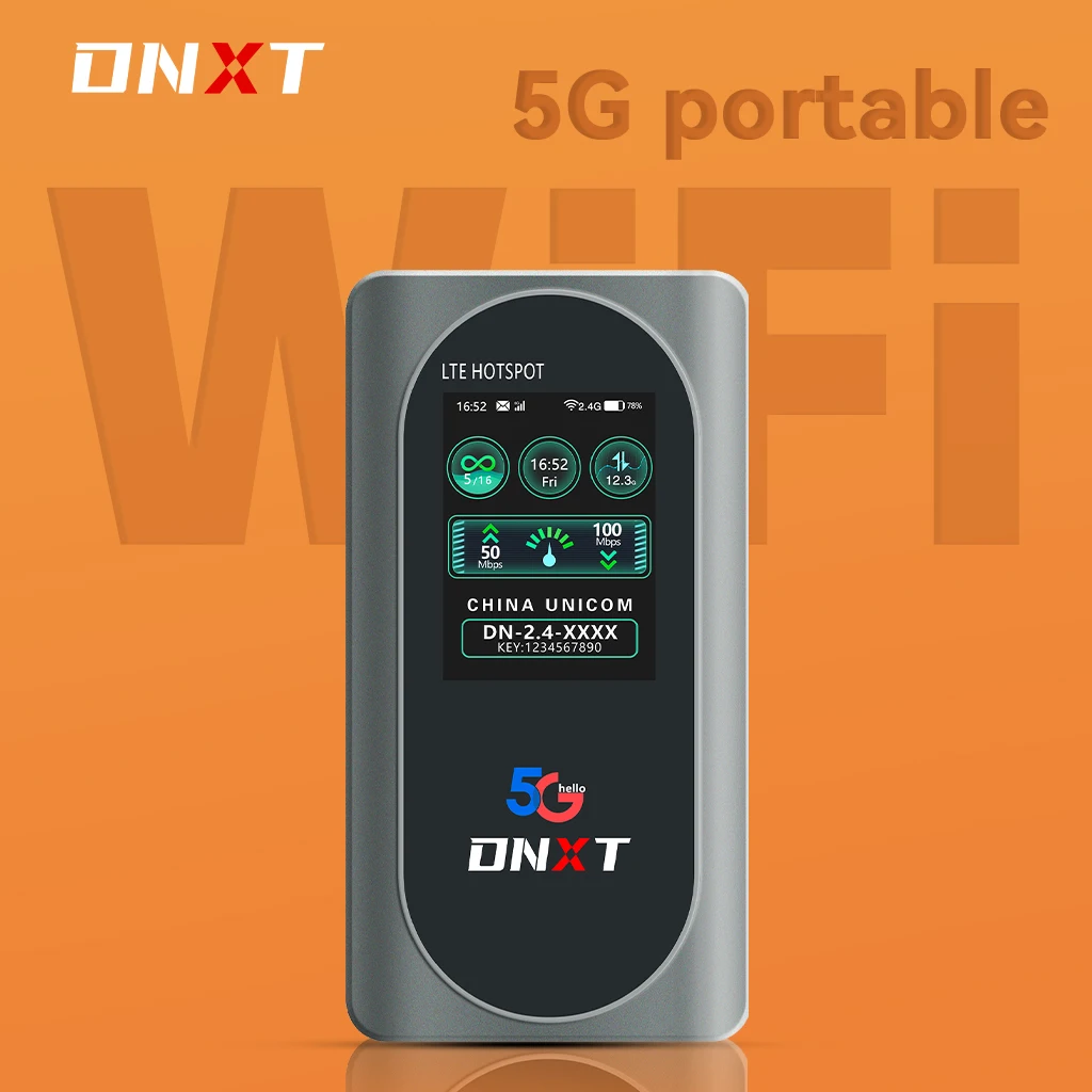DNXT M2D WIFI6 Router Wireless MIFI Router Portable Dual-Band Color Screen 600Mbps 5G Supported
DNXT M2D WIFI6 Router Wireless MIFI Router Portable Dual-Band Color Screen 600Mbps 5G Supported