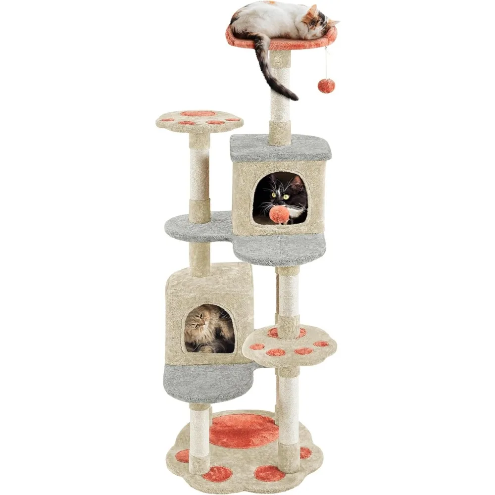 Yaheetech 65in Cute Cat Tree, Cat Paw-Shaped Play Tower with Heart-Shaped Platform, Spring Ball & Hanging Ball, Double Condos, S
Yaheetech 65in Cute Cat Tree, Cat Paw-Shaped Play Tower with Heart-Shaped Platform, Spring Ball & Hanging Ball, Double Condos, S