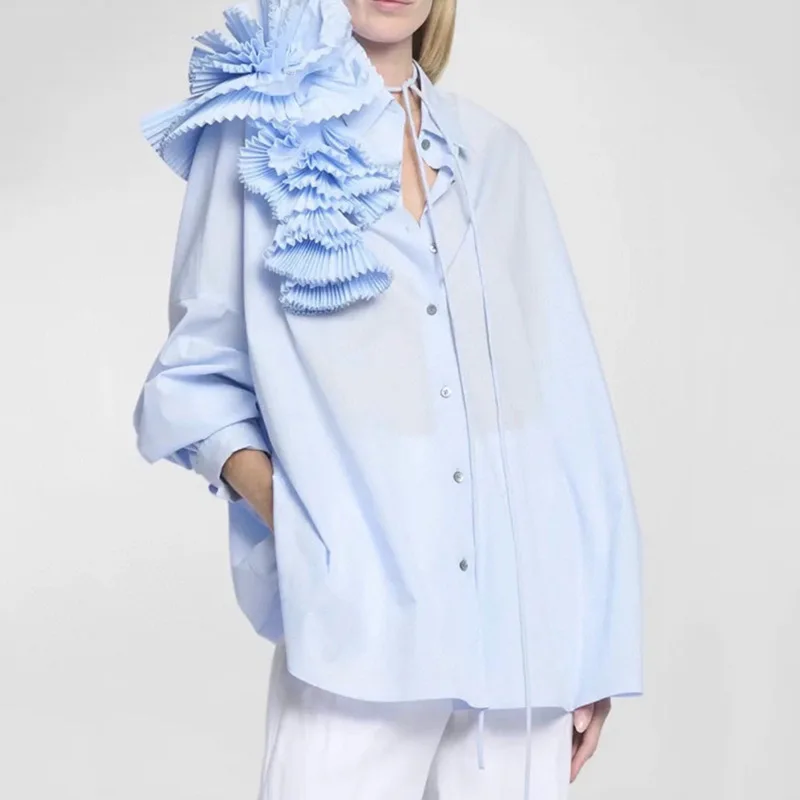 Women Shirt fashion Design Sense Pleated Three-dimensional Flowers Shirt Ladies Fried Street Versatile Casual Shirts for Female
Women Shirt fashion Design Sense Pleated Three-dimensional Flowers Shirt Ladies Fried Street Versatile Casual Shirts for Female