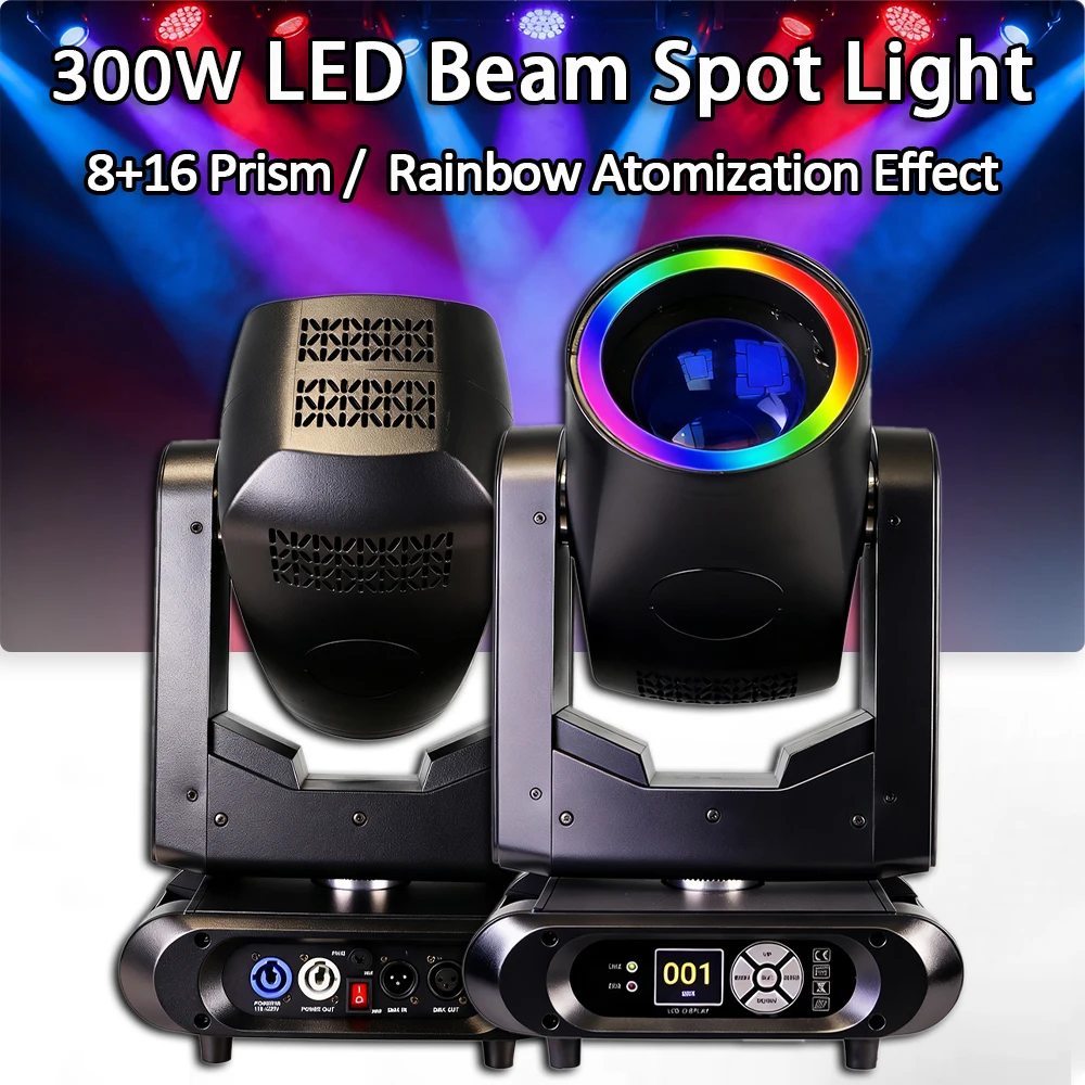 300W LED Moving Head Beam Spot Wash with Halo Effect 14R Beam Wah Zoom Sharpy 8+16 Rotating Prisms for DMX Stage DJ Party Lights
300W LED Moving Head Beam Spot Wash with Halo Effect 14R Beam Wah Zoom Sharpy 8+16 Rotating Prisms for DMX Stage DJ Party Lights