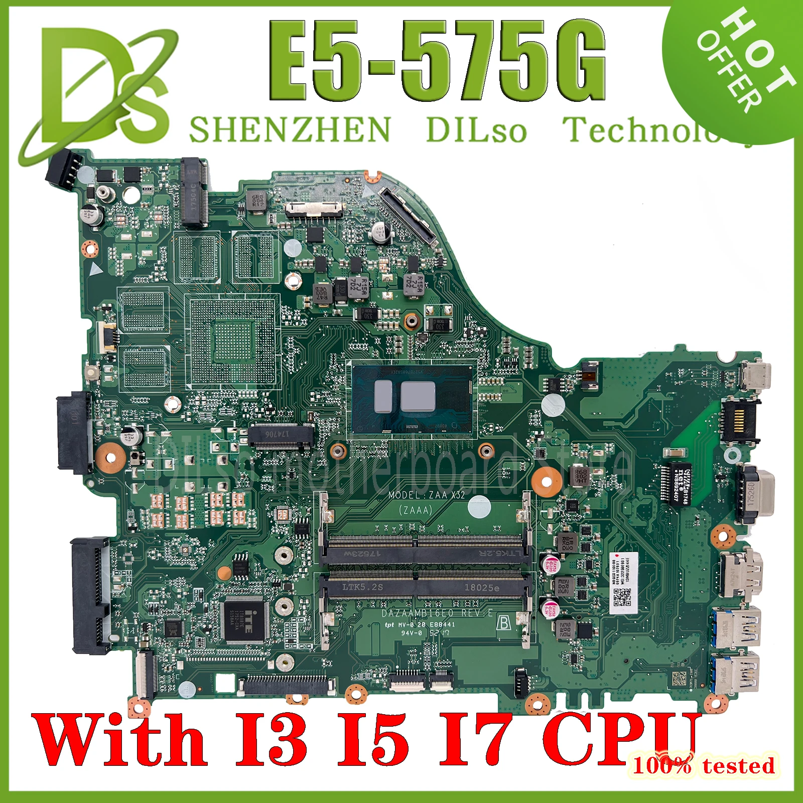 Материнская плата KEFU ZAA X32 DAZAAMB16E0 для ACER Aspire E15 F5-573 F5-573G
Материнская плата KEFU ZAA X32 DAZAAMB16E0 для ACER Aspire E15 F5-573 F5-573G