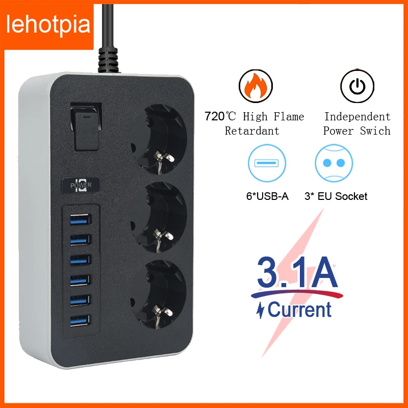 EU Plug AC Outlet Power Strip Multiprise Smart Home Extension Cord Electrical Socket With USB Ports Fast Charing Network Filter
EU Plug AC Outlet Power Strip Multiprise Smart Home Extension Cord Electrical Socket With USB Ports Fast Charing Network Filter