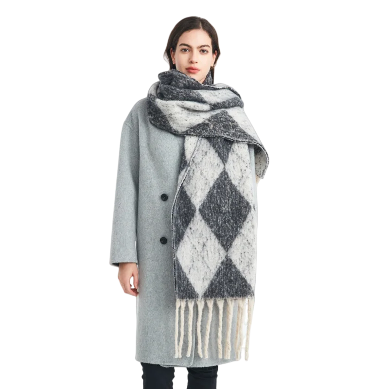 Новый жаккардовый шарф из круглой пряжи с ромбовидной сеткой для женщин, зимняя теплая шаль, шейный платок, женский пончо Bufanda Tessel Echarpe
Новый жаккардовый шарф из круглой пряжи с ромбовидной сеткой для женщин, зимняя теплая шаль, шейный платок, женский пончо Bufanda Tessel Echarpe