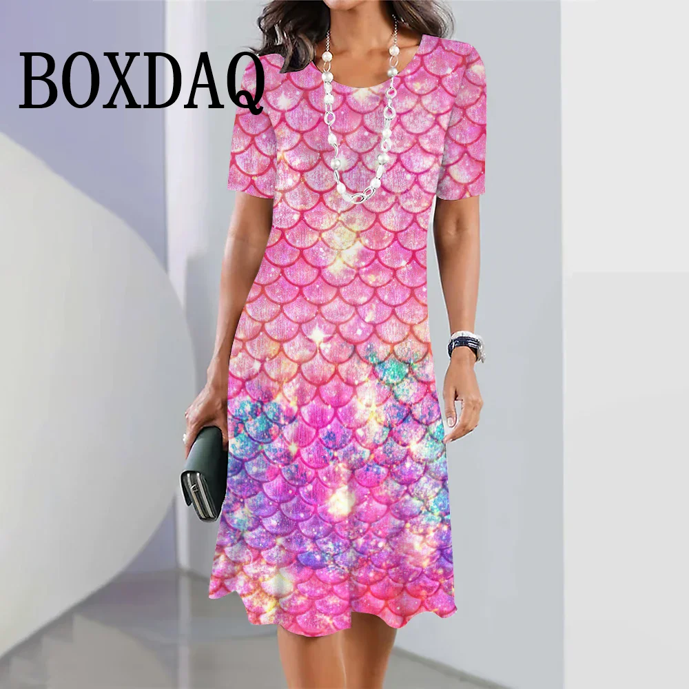 Colorful Fish Scale Shape Print Women's Dresses Design Plus Size Elegant Short Sleeve Mini Dresses Female Dress Women Clothing
Colorful Fish Scale Shape Print Women's Dresses Design Plus Size Elegant Short Sleeve Mini Dresses Female Dress Women Clothing