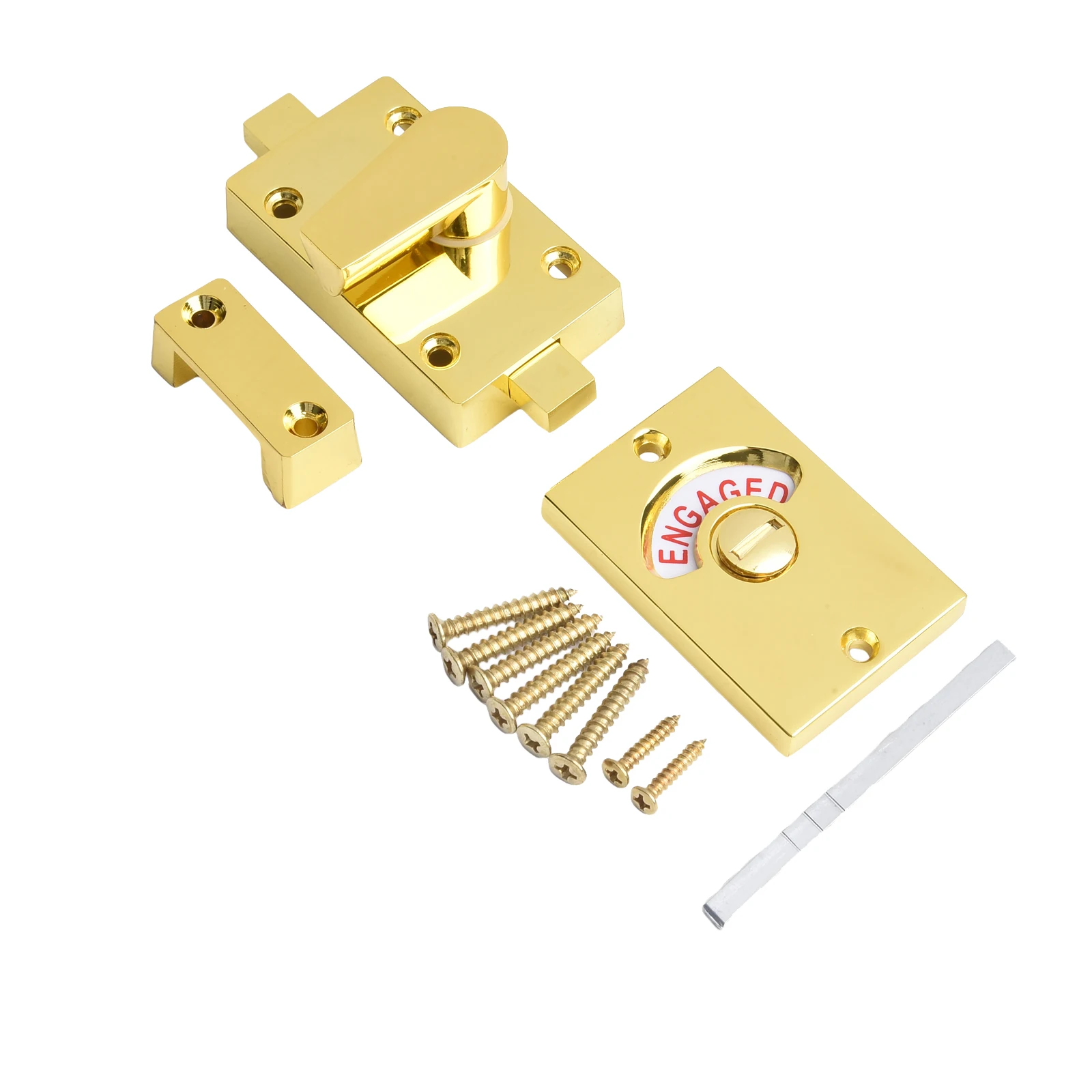 Privacy Indicator Lock for Bathroom Doors with Vacant Engaged LED Status Zinc Alloy Housing Anti Theft and Anti Prying Design
Privacy Indicator Lock for Bathroom Doors with Vacant Engaged LED Status Zinc Alloy Housing Anti Theft and Anti Prying Design