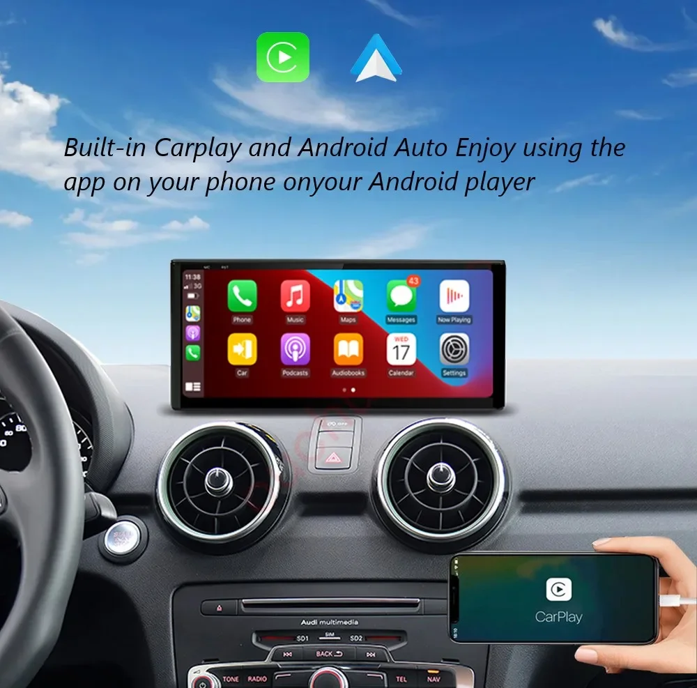 Carplay Radio Screen Android 14 For Audi A1 2012 - 2018 Multimedia Player GPS WIFI DSP Wireless CarPlay Android Auto Head Unit
Carplay Radio Screen Android 14 For Audi A1 2012 - 2018 Multimedia Player GPS WIFI DSP Wireless CarPlay Android Auto Head Unit