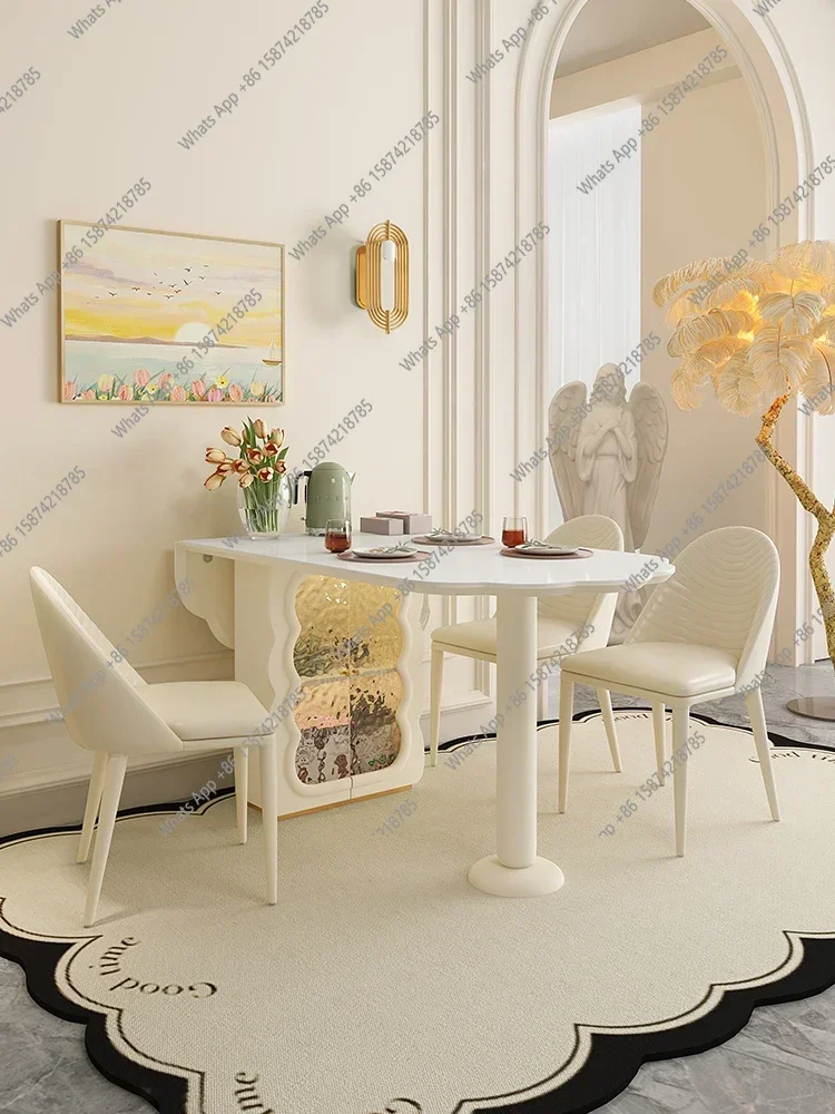 N44 Palace Cream Style Slate Dining Table, Small Apartment Household Cloud Dining Table Foldable Wall-against Dining Table And
N44 Palace Cream Style Slate Dining Table, Small Apartment Household Cloud Dining Table Foldable Wall-against Dining Table And