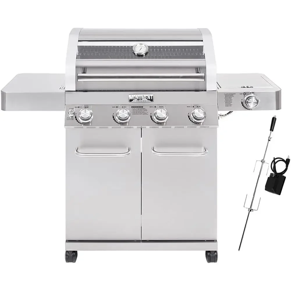 Larger Convertible 4-Burner Natural Gas Grill StainlSteel Cabinet Style Propane Grills with Rotisserie Kit(2 items)
Larger Convertible 4-Burner Natural Gas Grill StainlSteel Cabinet Style Propane Grills with Rotisserie Kit(2 items)