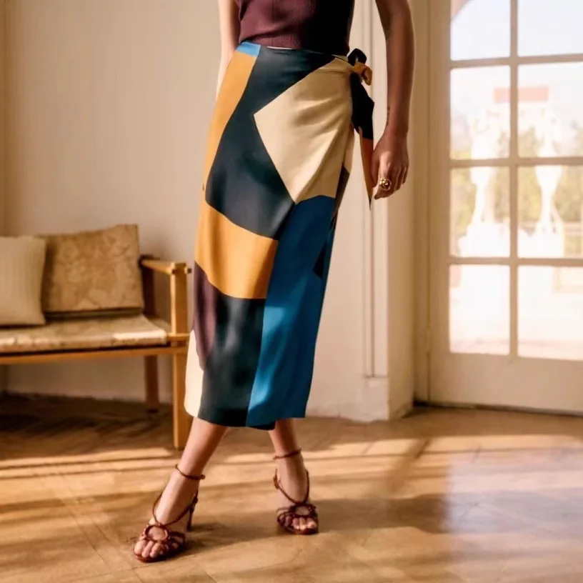 2025 Sezanes Summer New Fashion Retro Yankee Geometric Figure Colorblocking Printing Tie High Waist Mid-Length Half-Body Skirt
2025 Sezanes Summer New Fashion Retro Yankee Geometric Figure Colorblocking Printing Tie High Waist Mid-Length Half-Body Skirt