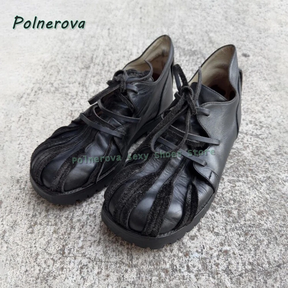 Women's Vintage Clown Toe Oxford Shoes Black Leather Suede Striped Lace Up Chunky Sole Retro Alternative Casual Fashion Shoes
Women's Vintage Clown Toe Oxford Shoes Black Leather Suede Striped Lace Up Chunky Sole Retro Alternative Casual Fashion Shoes