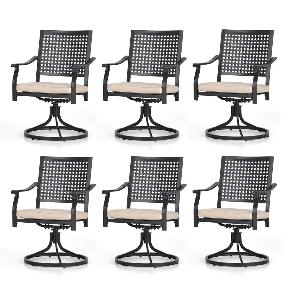 Patio Swivel Dining Chairs Set of 6, Outdoor Kitchen Garden Metal Chair with Cushions, Patio Furniture Chair with Armrest, Blac
Patio Swivel Dining Chairs Set of 6, Outdoor Kitchen Garden Metal Chair with Cushions, Patio Furniture Chair with Armrest, Blac