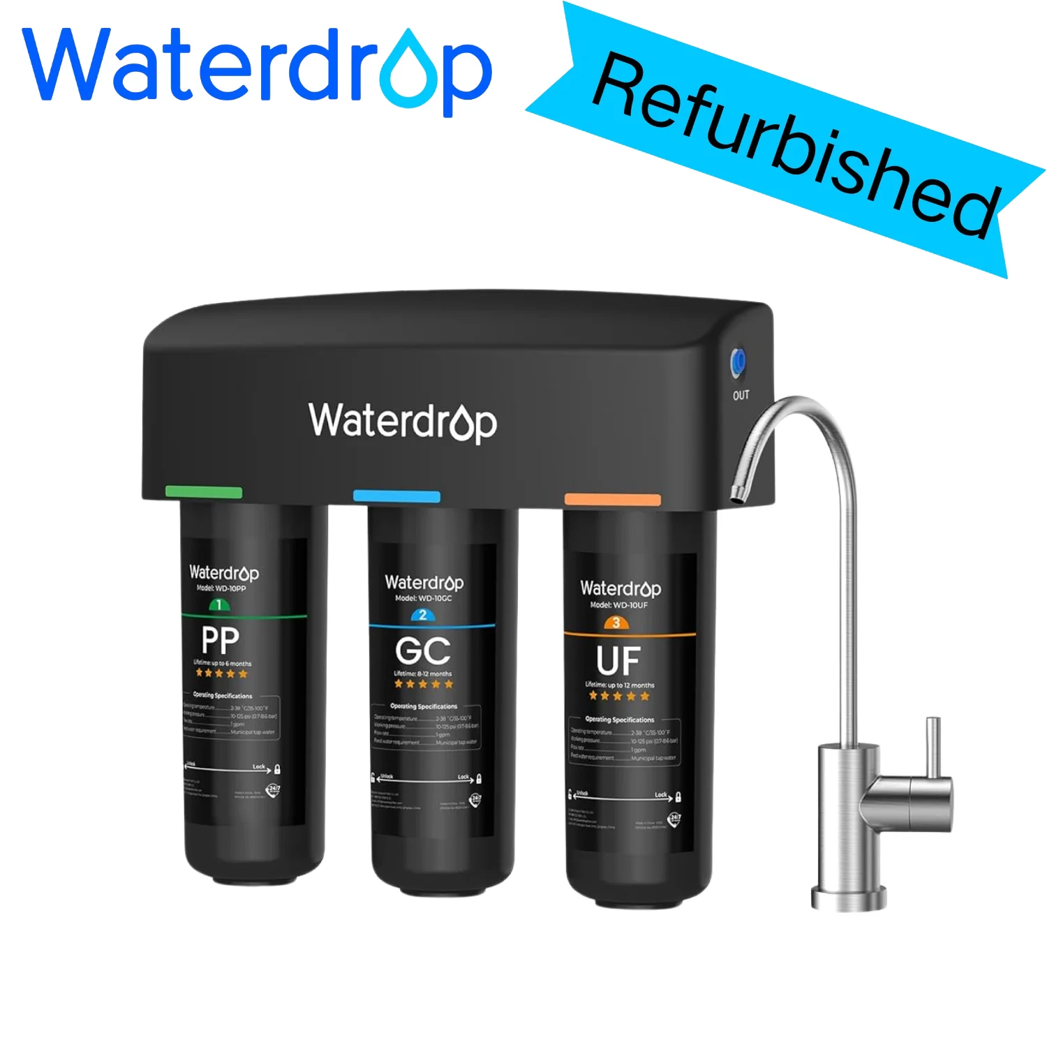 Система фильтрации воды Waterdrop TSB-UF 0.01 мкм с ультрафильтрацией под мойку, с отдельным краном, быстрой заменой фильтрующих элементов (восстановленная)
Система фильтрации воды Waterdrop TSB-UF 0.01 мкм с ультрафильтрацией под мойку, с отдельным краном, быстрой заменой фильтрующих элементов (восстановленная)